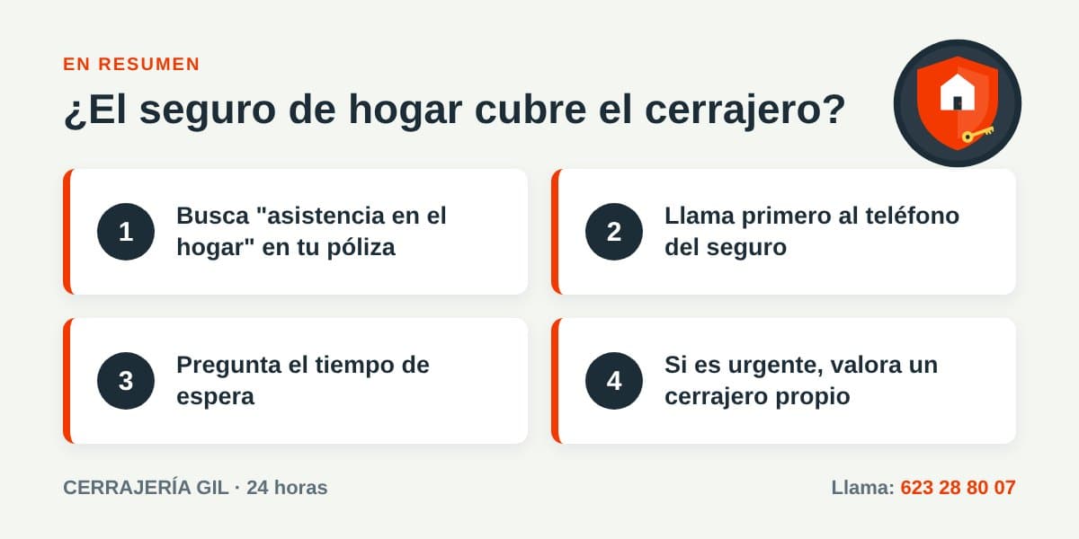 Resumen: ¿El seguro de hogar cubre el cerrajero? — pasos clave
